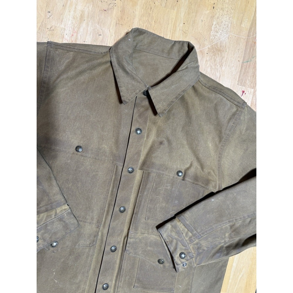 Vintage CC Filson Style 60 Tin Cloth Cruiser Jacket Waxed Hunting Made USA XL